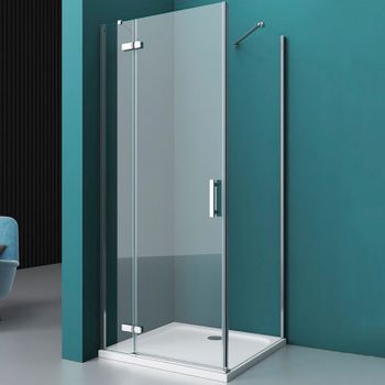 Душевой уголок BelBagno Kraft 80х80 KRAFT-A-12-80-C-Cr-L профиль Хром стекло прозрачное — фото 1, Квадратные душевые уголки
