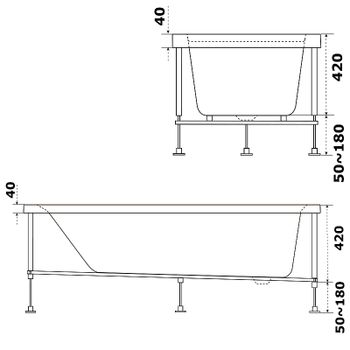 Акриловая ванна Bas Аякс 170x70 В 00130 без гидромассажа — фото 3, Акриловые ванны
