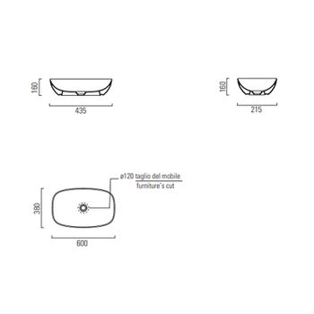 Раковина-чаша GSI Nubes 60 978311 Белая — фото 2, Раковины накладные