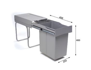 Системы сортировки мусора ALBIO 20 1X21 L+0,5 L серый пластик ALVEUS — фото 1, Системы сортировки мусора