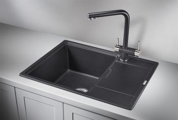 Granula-6503, ЧЁРНЫЙ, кухонная мойка, кварц — фото 2, Кухонные мойки