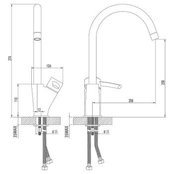 Смеситель для кухни Lemark Atlantiss LM3205C Хром — фото 4, Смесители для кухни