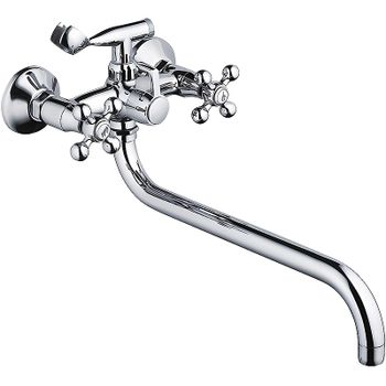 Смеситель для ванны Haiba HB2619-2 универсальный Хром — фото 1, Смеситель для ванны