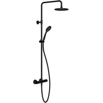 Душевая система Gessi Emporio Shower 35181#299 с термостатом Черный матовый — фото 1, Душевые стойки