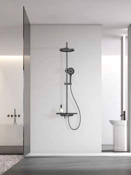 Душевая система AQUAme AQM8002G Серая — фото 3, Душевые стойки