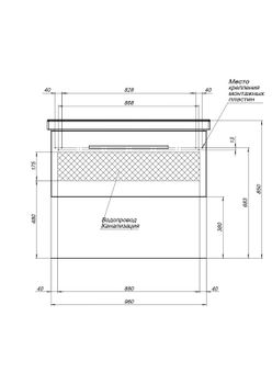 Тумба BIG INN, 100 см, подвесная, 1 ящик + выдвижной внутренний ящик, дуб кантри — фото 2, Тумбы под раковину