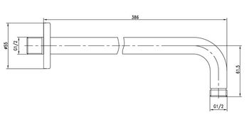 Кронштейн для верхнего душа ESKO SH376 Хром — фото 3, Кронштейны для верхнего душа