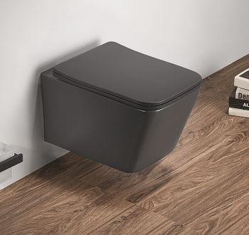 Унитаз CeramaLux 5170MDH подвесной Серый матовый с сиденьем Микролифт — фото 3, Подвесные унитазы