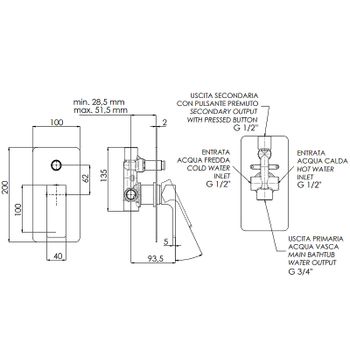 Смеситель для душа Remer Absolute AU09 Хром — фото 2, Смеситель для душа