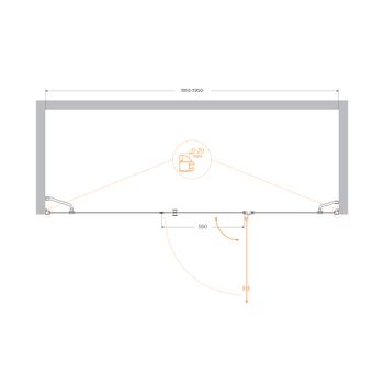 Душевая дверь CEZARES VERONA-W-B-13-80+60/60-C-Cr — фото 3, Душевые двери в нишу