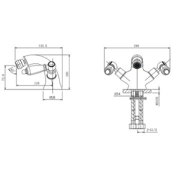 Смеситель для биде Caprigo Adria-Classic 03-530-vot Бронза — фото 2, Смесители для биде