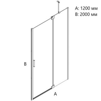 Душевая дверь Creto Tenta 120 123-WTW-120-C-B-8 (260091) профиль Черный матовый стекло прозрачное — фото 2, Распашные душевые двери