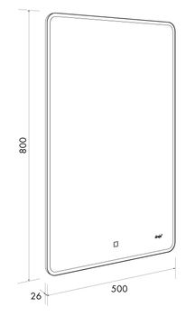 Зеркало POINT, 50x80 см, сенсорный выключатель, LED-подсветка — фото 9, Зеркала в ванную комнату