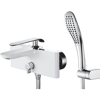 Смеситель для ванны Lemark Melange LM4914CW Белый Хром — фото 1, Смеситель для ванны