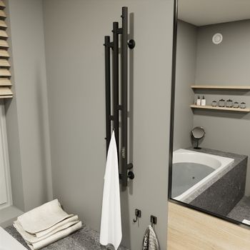 Электрический полотенцесушитель Altasan Бриз 120х17 Бриз12017ЧМ Черный муар — фото 2, Электрические полотенцесушители