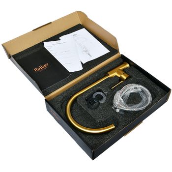 Смеситель для кухни Raiber Graceful RPG-012 Золото матовое — фото 5, Смесители для кухни