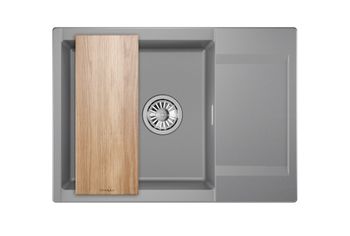 Granula-ES-7003, АЛЮМИНИУМ, кухонная мойка, кварц, ESTETICA — фото 3, Кухонные мойки
