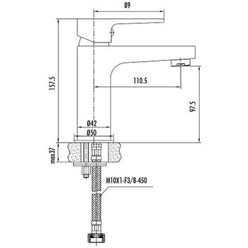 Смеситель для раковины Creavit Sharp SR1500 Хром — фото 2, Смесители для раковины