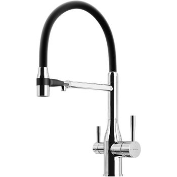 Смеситель для кухни Sancos Garda SC4009CH Хром Черный — фото 1, Смесители для кухни