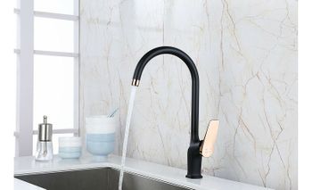 Смеситель для кухни Lemark Bronx LM3705BLR Черный Золото — фото 3, Смесители для кухни