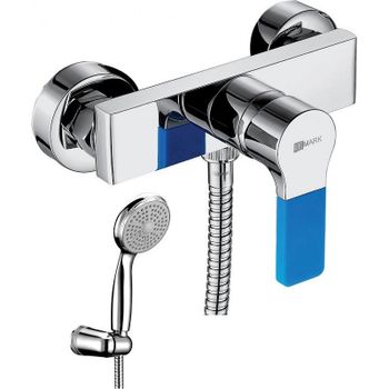 Смеситель для душа Lemark Aura LM0603C Хром Синий — фото 1, Смеситель для душа