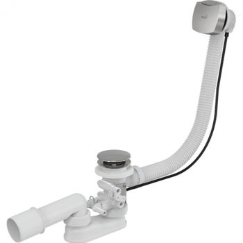 Слив-перелив Alcaplast A566-112122-57 полуавтомат Хром Белый — фото 1, Сливы-переливы