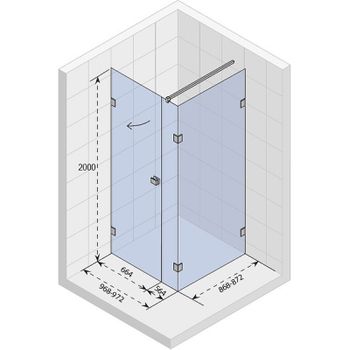 Душевой уголок Riho SZ Scandic NXT X204 100х90 L G001083120 (GX08032C1) профиль Хром стекло прозрачн — фото 2, Прямоугольные душевые уголки