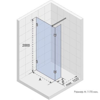 Душевая перегородка Riho SZ Scandic NXT X402 117 G001126120 (GX00772C0) профиль Хром стекло прозрачн — фото 2, Душевые перегородки