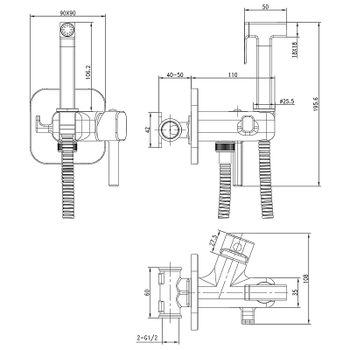Гигиенический душ со смесителем Lemark Solo LM7173C Хром — фото 2, Гигиенические души