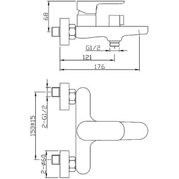 Смеситель для ванны Agger Gorgeous A0210044 Черный — фото 8, Смеситель для ванны