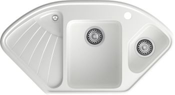 GRANFEST Мойка CORNER 1040E угловая 1,5-чаши+крыло 1039*560мм иней арт.GF- — фото 2, Кухонные мойки