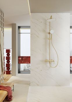 Душевая система Raglo R20.24.03 Золото матовое — фото 11, Душевые стойки