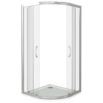 Душевой уголок Good Door Latte R-100 100x100 профиль Белый стекло прозрачное — фото 1, Душевые уголки четверть круга