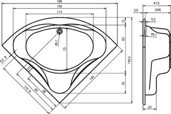 Акриловая ванна Riho Neo 140x140 B076001005 (BC3400500000000) без гидромассажа — фото 5, Акриловые ванны