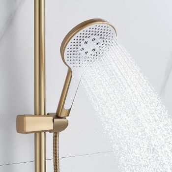 Душевая система Rose R39G R3936G Золото матовое — фото 16, Душевые стойки