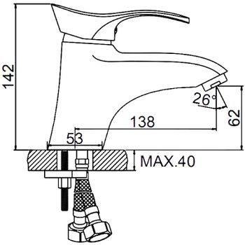 Смеситель для раковины Ledeme H01 1001L Хром — фото 2, Смесители для раковины