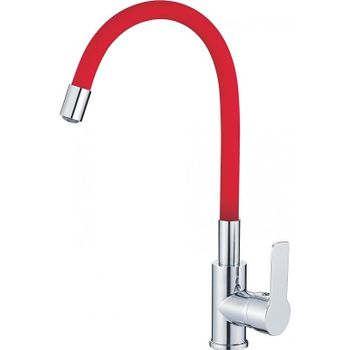 Смеситель для кухни Haiba HB70112-6 Хром Красный — фото 1, Смесители для кухни