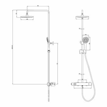 Душевая система Lemark Bronx LM3770BL с термостатом Черная — фото 2, Душевые стойки