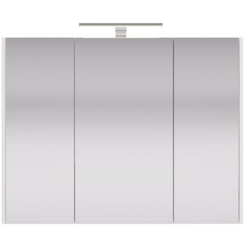 Шкаф зеркальный PRIME, 90 см, 3 дверцы, 6 стеклянных полок, белый — фото 13, Зеркальные шкафы в ванную