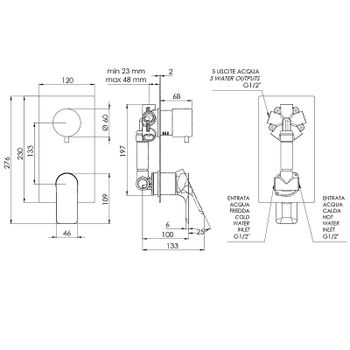 Смеситель для душа Remer Infinity I95 Хром — фото 2, Смеситель для душа