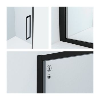 Душевая дверь Iddis Slide 132 SLI6BS3i69 профиль Черный стекло прозрачное — фото 3, Раздвижные душевые двери