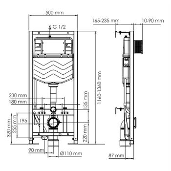 Aller 10TLT.010.ME.WM04 Система инсталляции для унитазов — фото 2, Инсталляции для унитазов