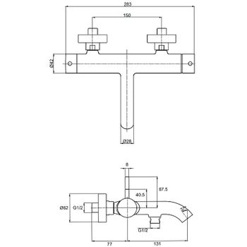 Смеситель для ванны AQUAme Siena AQM6212GG Золото глянцевое — фото 2, Смеситель для ванны