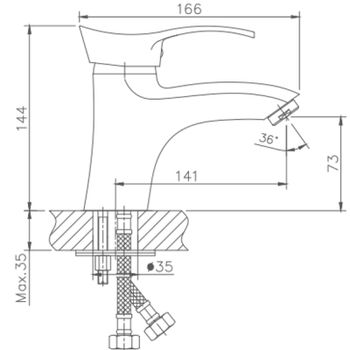 Смеситель для раковины Haiba HB1001-1 Хром — фото 2, Смесители для раковины