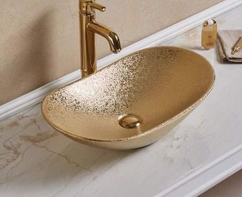 Раковина-чаша CeramaLux 60 7811АSJ Золото — фото 3, Раковины накладные