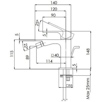 Смеситель для биде Remer Absolute AU20CFP Черный брашированный хром — фото 2, Смесители для биде