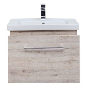 Тумба BIG INN, 65 см, подвесная, 1 ящик + выдвижной внутренний ящик, дуб кантри — фото 7, Тумбы под раковину