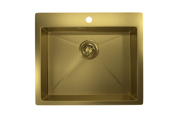 Granula-5951, ЗОЛОТО САТИН, стальная кухонная мойка — фото 1, Кухонные мойки