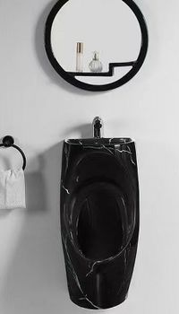 Писсуар CeramaLux X573B-P подвесной Черный глянцевый — фото 2, Писсуары