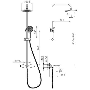 Душевая система Raglo R32.24 Хром — фото 2, Душевые стойки